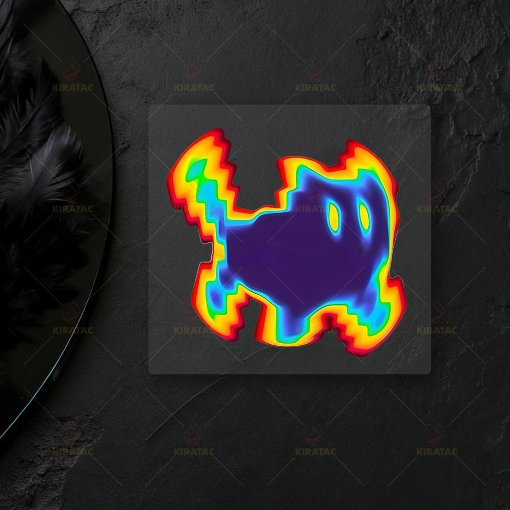 

1PC Pixel Art Thermal Imaging Cartoon Motocycle Sticker for Fairing Helmet Auto Window Colorful Gradient Trendy Car Vinyl Decals 8x7.6cm