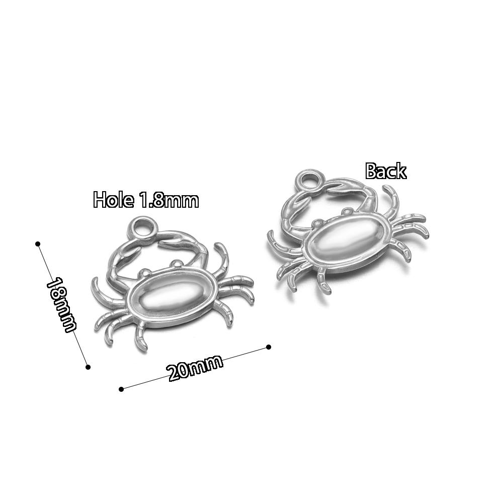 5Pcs Summer Ocean Dolphin Seahorse Crab Turtles Stainless Steel Pendant for DIY Earrings Making Necklace Bracelet Accessories