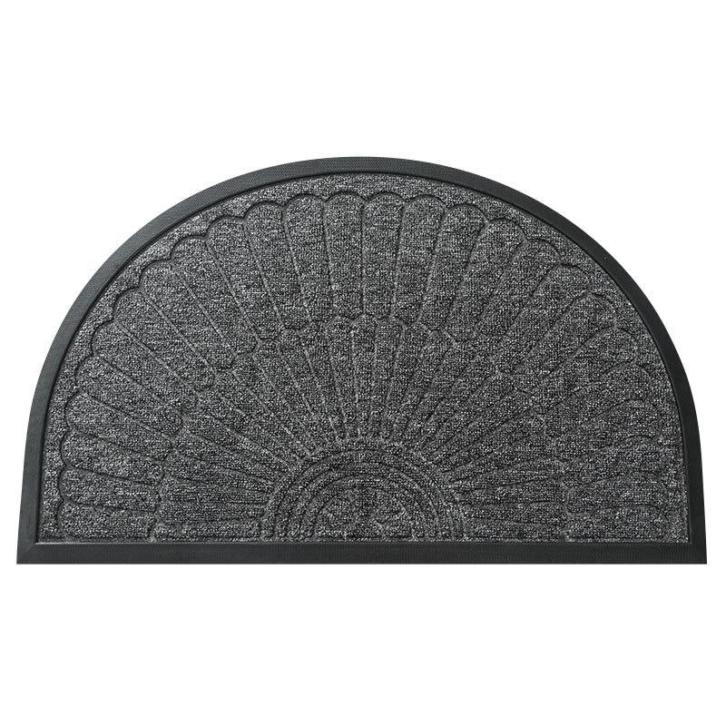 Semi-circular Mud Scraping Dust Removal Floor Mat Entry Door Stain-resistant Commercial Polypropylene Wear-resistant Rubber Mat Anti-slip Mat