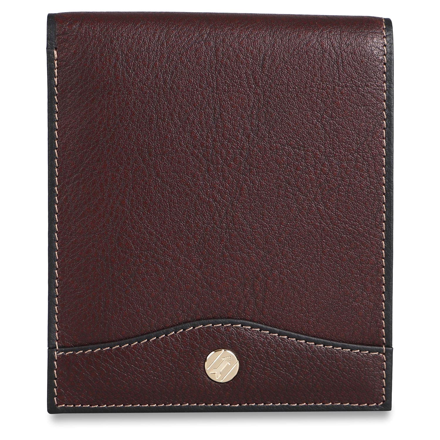 GOLD PFEIL OXFORD Мужской кошелек бифолд из натуральной кожи, черный и бордовый, GP10518 (Бургундия)