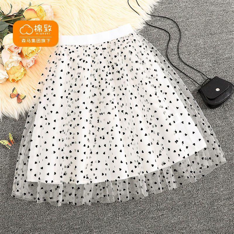 Cotton to Girls Mesh Skirt Summer Dress Girls Fashion Skirt Beautiful Versatile Casual Trend Big Children Gauze Skirt Trend