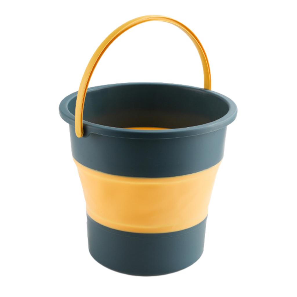 Collapsible Plastic Bucket with Handle Portable Cleaning Bucket Foldable Water Tub for Outdoor Activities