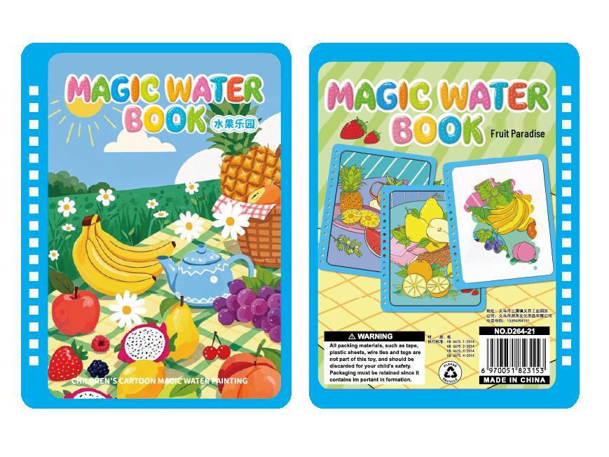 Reusable Children's Water Magic Painting Book with Water Pen for Doodling and Coloring