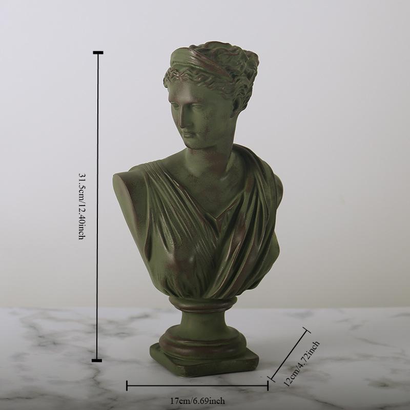 Evropská figurka hlavy Davida Řecká mytologie Venuše Pryskyřičná socha Domácí figurky Socha Dekorace na knihovnu Umělecký náčrt