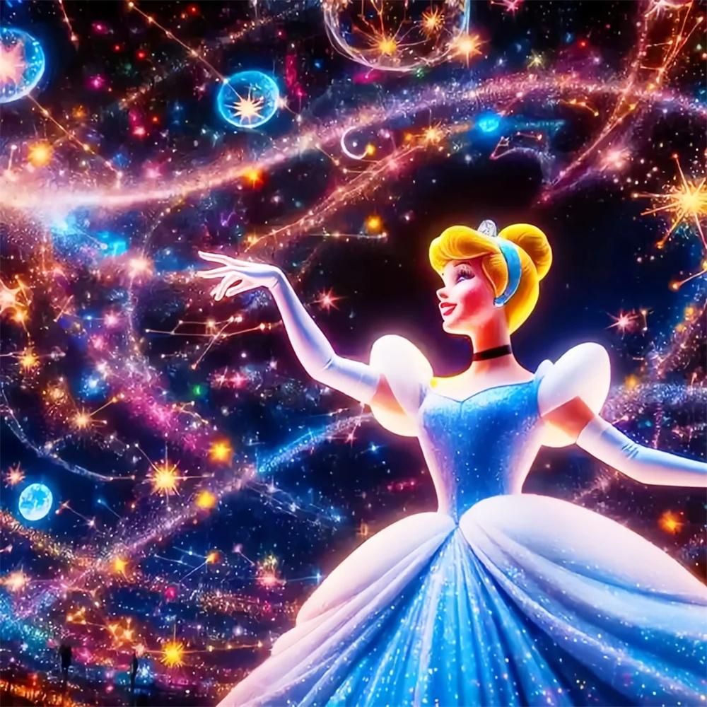 Disney Princess Starry Sky Collection 5D Diamond Painting Full of Diamonds DIY Handmade Diamond Painting Fantasy Cartoon Decoration Painting Kit