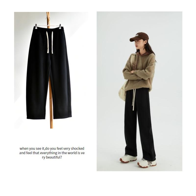 [Glutinous rice scimitar pants] Winter women s clothing piled and thickened glutinous rice cotton micro-scimitar loose wide-leg trousers casual pants L（ 50-60kg ）