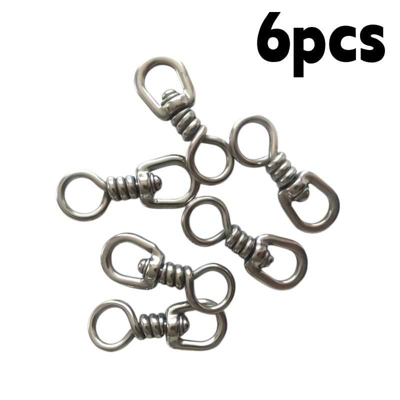 

6pcs Stainless Steel Connector Rolling Swivel Snap Tuna Long Line Boat Saltwater Fishing Supplies Tackle Accessories