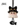 Crochet Ghost Hanging Decor Halloween Decoration, Handmade Ornament for Car Backpack Charms Rearview Mirror, Knit Yarn Pendant Holiday Hand Woven
