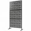 Outdoor Privacy Screen Panel, 3 Panels, Geometric Metal, 92 X 40 X 192 Cm, Black
