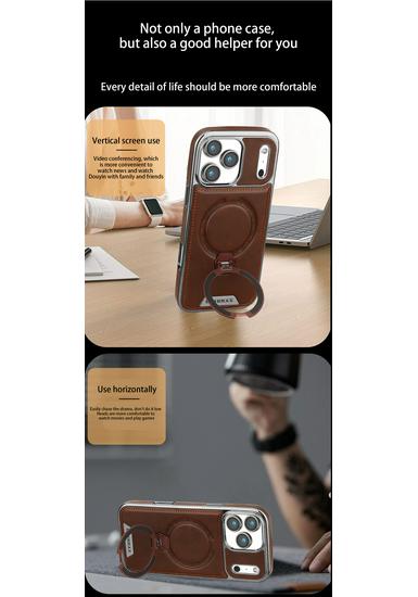 Magnetic Rotating Stand Protective Case for iPhone 16/15 Pro Max/17