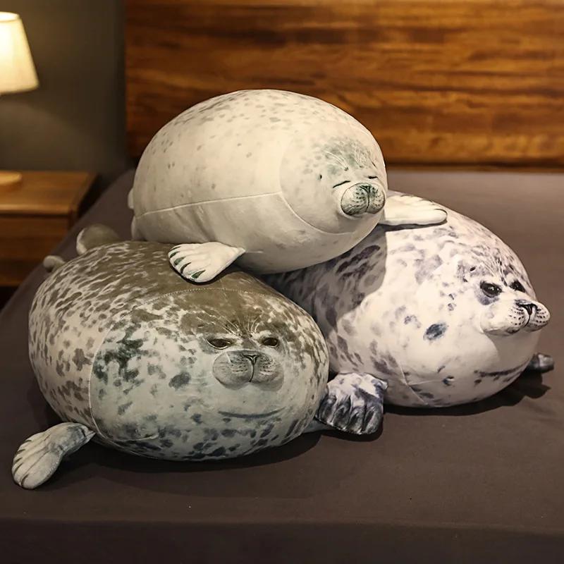 20CM Angry Blob Seal Pillow Chubby 3D Novelty Sea Lion Doll Plush Stuffed Toy Baby Sleeping Throw Pillow Gifts for Kids Girls