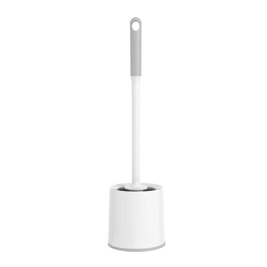 Toilet Brush with Extended Anti-Slip Handle And Hanging Hole, Arc-Shaped Soft Bristle Head Bathroom Cleaner for Deep A белый