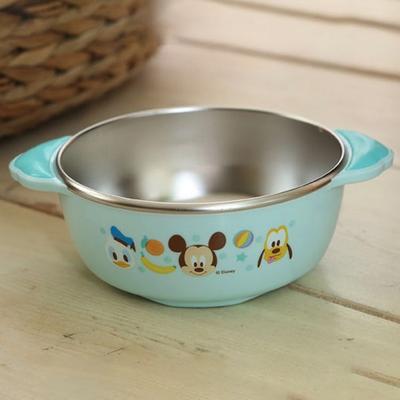 Disney Double Non-slip Stainless Steel bowl_Mickey, 1 Piece, Popular Korean Parenting Items