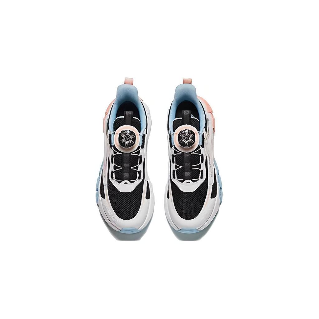 Anta Kids Knob Non-Slip Shock Absorption Mid-Top Casual Shoes Kids Casual Shoes Black White Blue 322418806-3