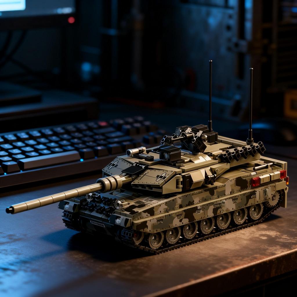 Military Series Building Blocks Model War Leopard 2A7 Heavy Tank Bricks Sets  Creative Toys for  Adult Christmas Gifts