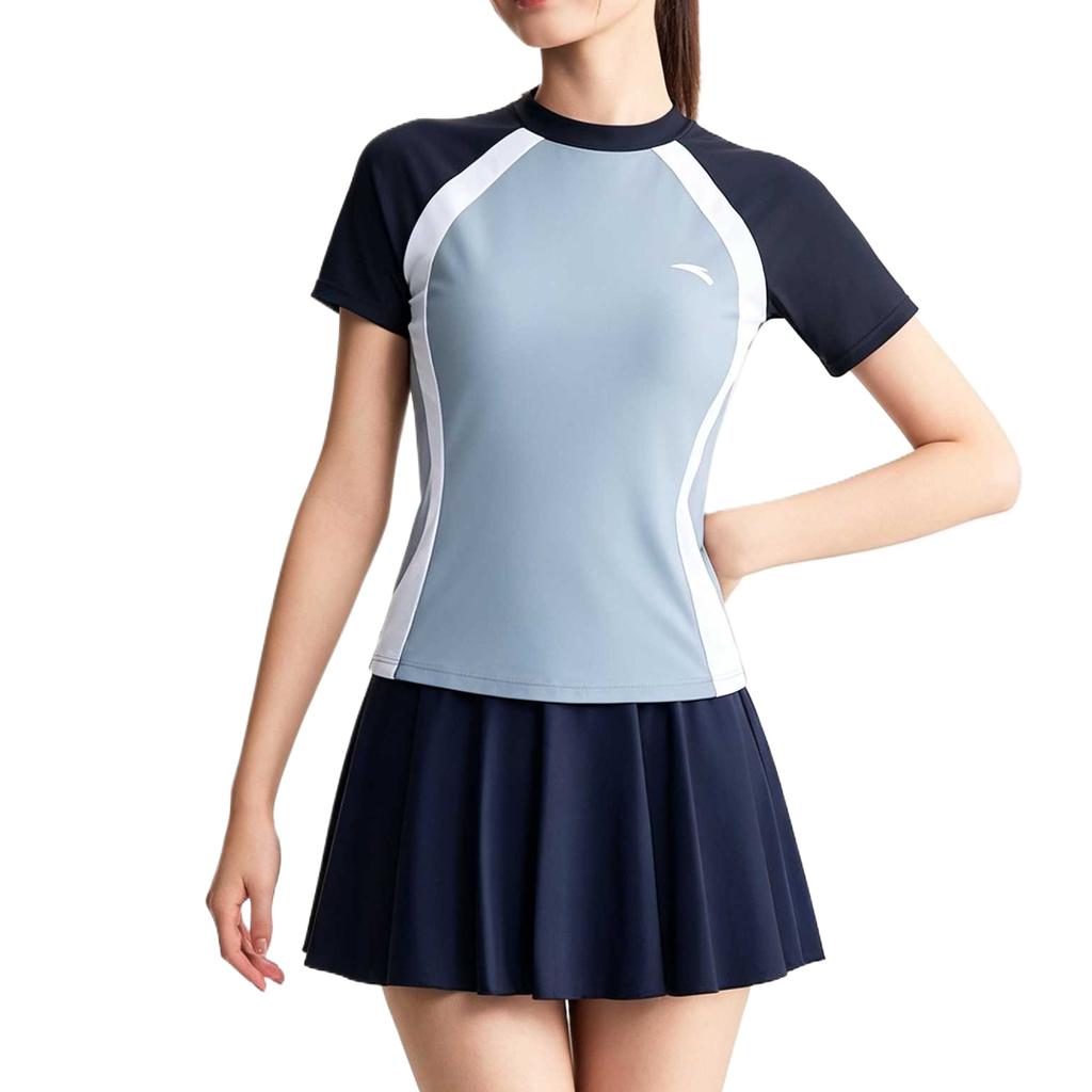 Anta Short Sleeve Pullover Round Neck UV Protection Two-Piece Swimsuit Women swimwear 1826332478-2