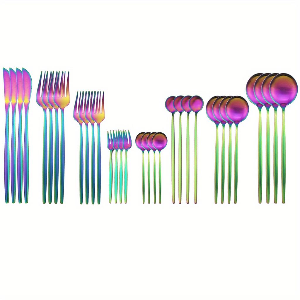 Set de tacâmuri din oțel inoxidabil premium din 32 de piese - MatteCutlery pentru 4 Vesela durabilă, rezistentă la rugină, pentru casă