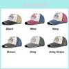Baseballkappe Motorrad Gewaschen Vintage Kappe Color Block Breiter Schirm Entenschnabel Hut