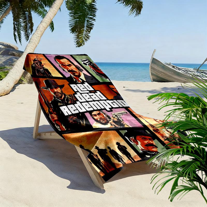 Dead Redemption II: Wild West Adventure beach towel Beach towel for vacation photos beach Absorbent bath towel seaside Outdoor pool towel