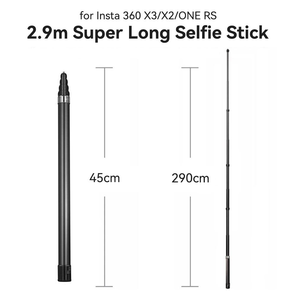 

Удлиненная палка для селфи из углеродного волокна, сверхдлинная регулируемая палка для Insta360 X5 X4 X3 ONE RS/ONE R/ONE X2/ONE X /GoPro/DJI