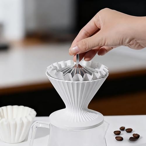 Codale Coffee Filter Paperweight, Metal Coffee Cone Tamper for Basket Filters and Drip Coffee (Silver)