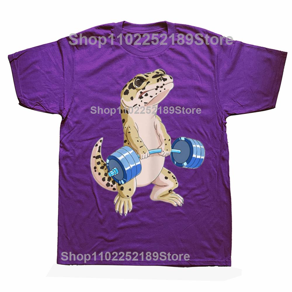 

Funny Deadlift Weightlifting Reptile Gecko Graphic T-shirts Men Fashion Casual Oversized Tshirt 100% Cotton Loose T Shirt 4XL