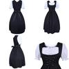 Elegant Medieval Women's Drawstring High Waist Bowknot Lace Up Long Dress For Halloween Parties