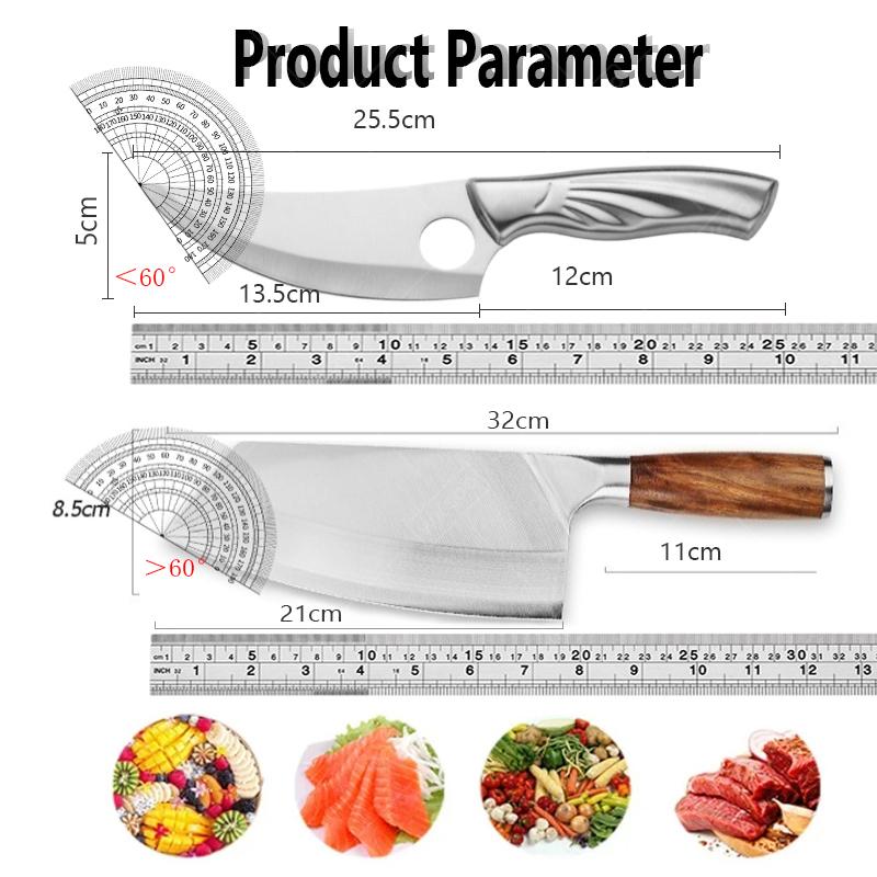 Hand Forged Stainless Steel Boning Knife Multifunctional Kitchen Knives Fruit Paring Knife Sharp Meat Cleaver BBQ Cooking Tools
