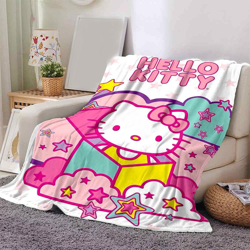 1pc Magical Adventure Hello Kitty's Blanket, Soft Throw for Home Decor, Gift Idea for Family and Friend, Seasonal Use, Living Room, Travel, Camping, C
