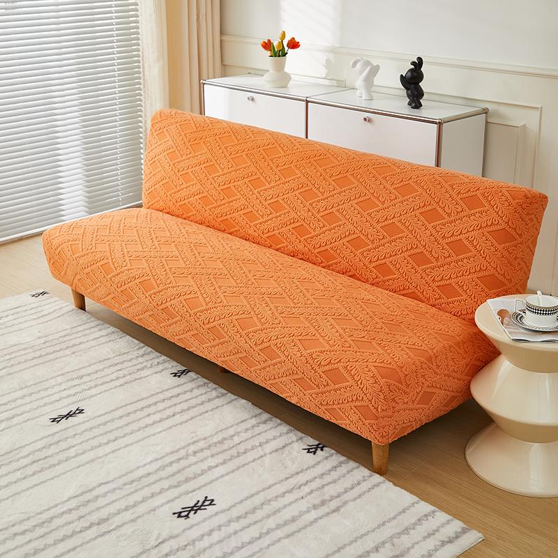 

Универсальный жаккардовый чехол для дивана-кровати, эластичные чехлы для дивана-футона, защита для дивана для детей и домашних животных, легко стирать S(length 120-155cm) оранжевый