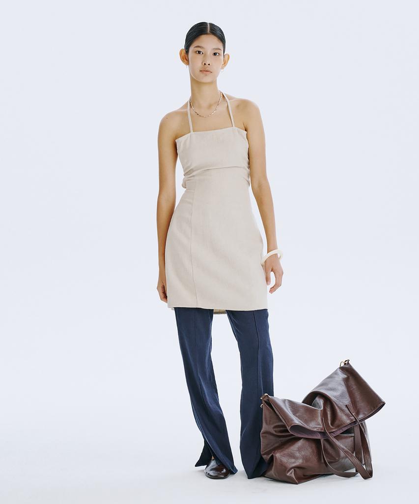 Bundercammer Strap Mini Dress_Beige