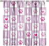 Asian Decor Window Curtains, Cherry Blossom Pink Floral Moon Phase Black Cat Japanese Style Kawaii Cute Home Kitchen Livingroom