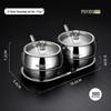304 Stainless Steel Seasoning Jar Set with Lids & Spoons for Salt and Pepper