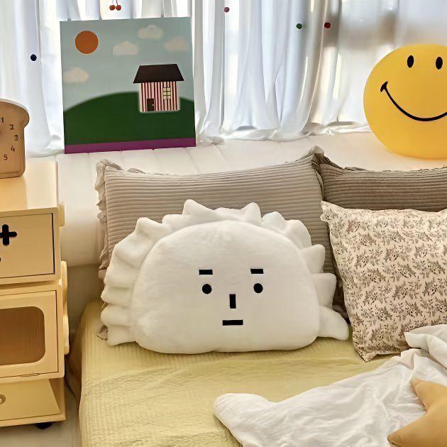 Urocza poduszka do przytulania w kształcie pierożka: Super miękka poduszka na sofę, do biura lub salonu - Idealna do drzemki i podparcia pleców