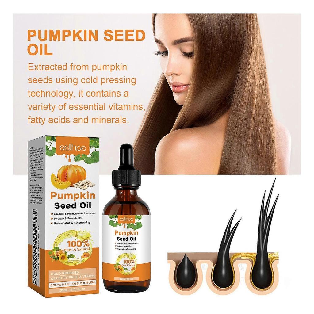 1-3x Pumpkin Seed Oil For Hair Growth Pumpkin Oil For Hair Growth Prevents Hair Loss Hair Growth For Eyelashes Nourishing
