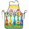 1pc Colorful Flower Bottle Print Apron, Durable and Easy To Clean, Adjustable Waistband, Polyester Material, for Kitchen Cooking, Gardening, Orchard P