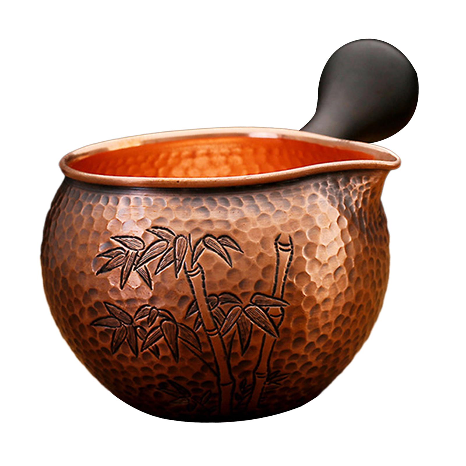 

Медный кувшин для сливок, маленькая чашка для соуса эспрессо, кувшин для сервировки, кофейник, китайская чайная церемония, многофункциональный маленький медный кувшин