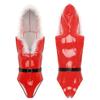 Womens Santa Claus Bodysuit Wet Look Xmas Costume Slim Fit Christmas Jumpsuit