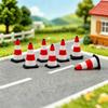 Mini Ice Cream Cone Toy - Traffic Cone and Barrier Marker Model for Kids