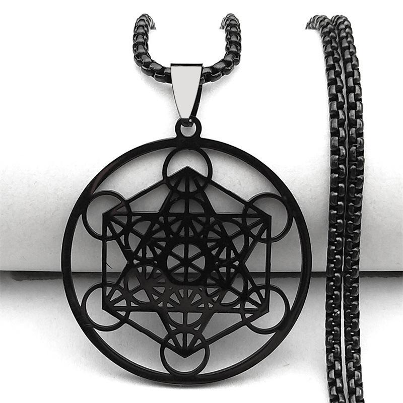 Metatron Angel Seal Geometric Kabbalah Garden Stainless Steel Unisex Necklace