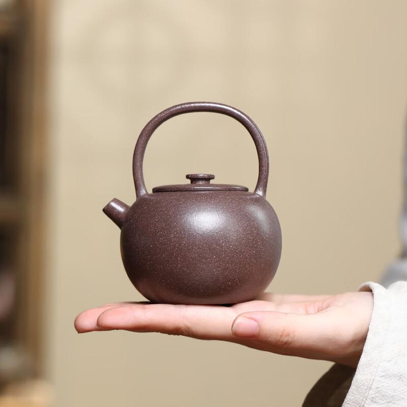 Yixing Zisha Purple Clay Teapot with Lifting Handle