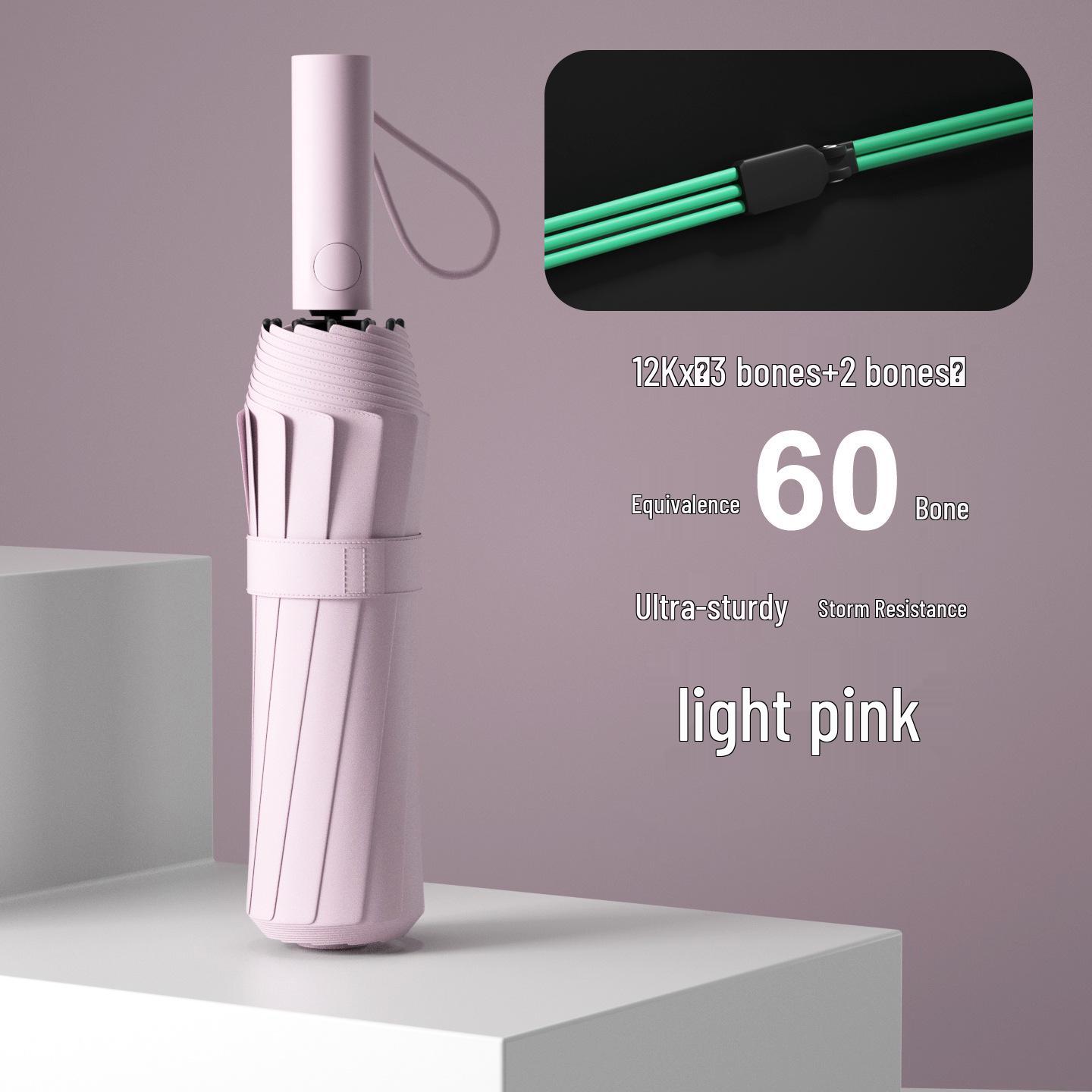 

60-Rib Windproof Dual-Use Double Sun & Rain Umbrella with UV Protection