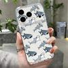 Whale Moon Pattern Clear Phone Case For iPhone 17e 17 16 15 14 13 Pro Max 17 16 Pro 16e 12 11 Transparent Shockproof Soft Cover
