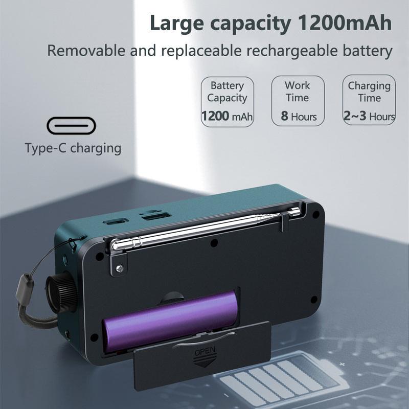 FM rádio prenosný nabíjateľný Bluetooth reproduktor USB TF MP3 prehrávač s LED osvetlením 3,5 mm konektor pre slúchadlá Vonkajšie rádio FM prijímač