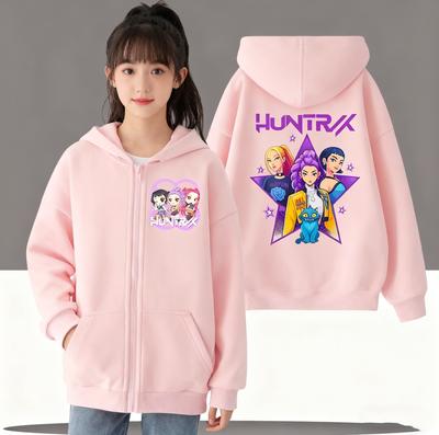 Reißverschluss-Sweatshirt Kpop Dämonenjäger Kinder-Hoodies Mädchen Jungen Freizeit-Tops Sportbekleidung Cartoon Reißverschluss-Hoodie Kinderjacke Sweatshir