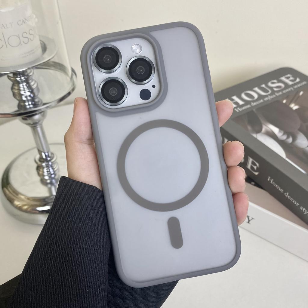 Magnetický nárazuvzdorný kryt MagSafe pro iPhone, ochranný plášť s bezdrátovým nabíjením, tmavý, pro iPhone 14 15 14Pro Max 13 Pro Max