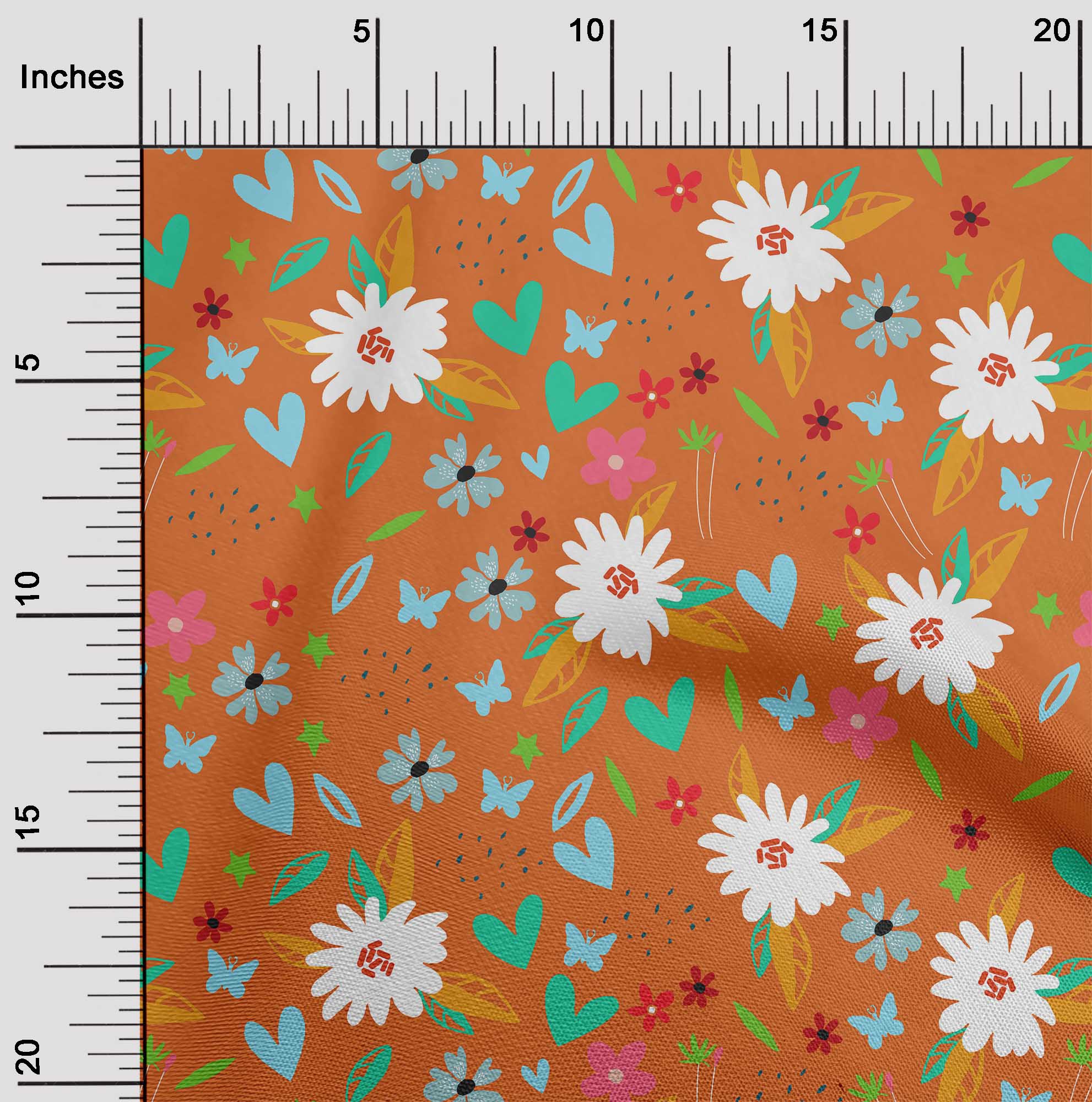 

oneOone Georgette Viscose Blue Fabric Leaves & Flower Fabric For Sewing Printed Craft Fabric By The Yard 42 Inch 42 Inch Wide - Viscose Chiffon помаранчевий