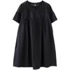 Short Sleeve Plus Size Cotton Women Casual Loose Mini Dress