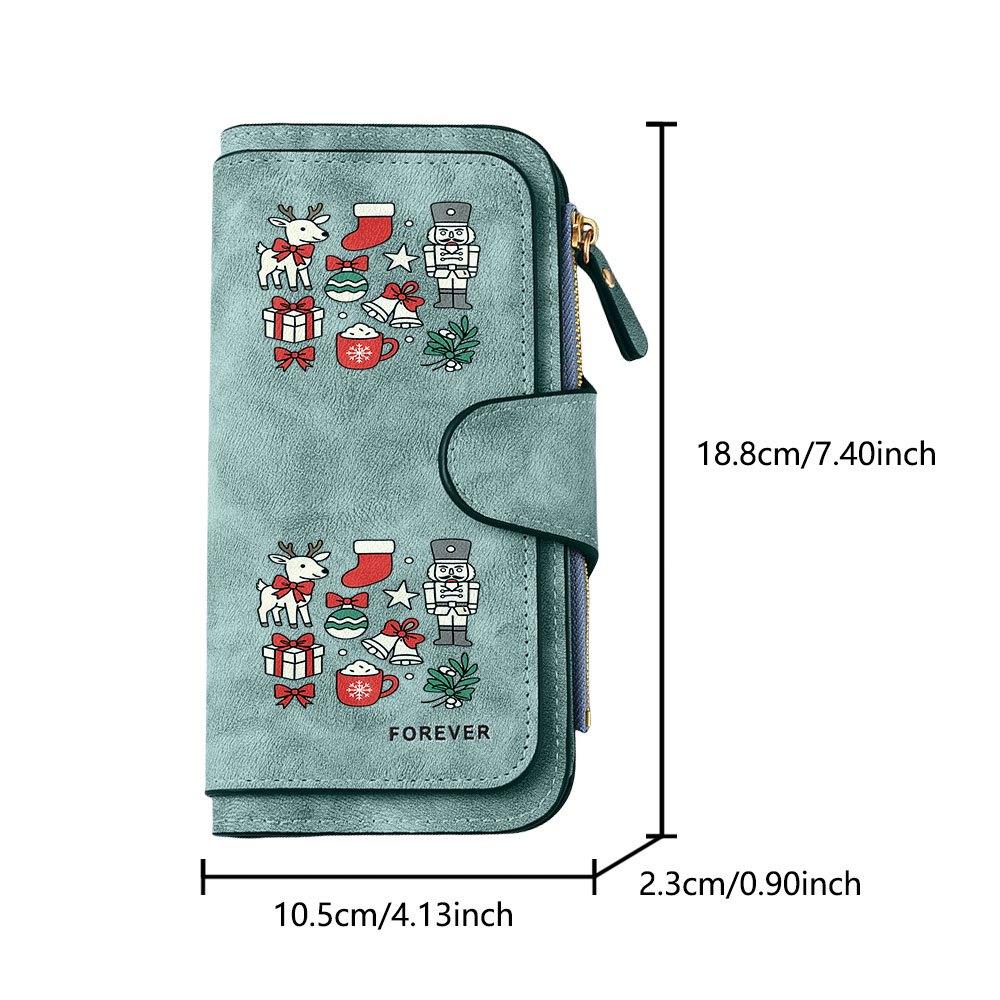 Christmas Print Long Zipper Wallet, Large-capacity Card Holder, Unisex Clutch Bag, Stylish Zippered Coin Purse, Suitable for Daily Use, a Great Gift