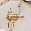 Athena's White Crystal Quartz Sword & Sun Moon Sky Earrings - Greek Mythology Collection
